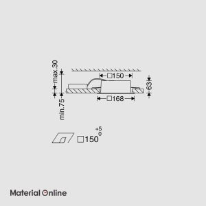 چراغ دانلایت توکار 15×15 مازی نور مدل آریانا 23 وات