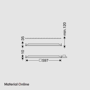 چراغ توکار 60×60 مازی نور مدل اپتیلد 54 وات با دیفیوزر داینامیک