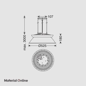 چراغ آویز مازی نور مدل لدیسان دکوراتیو 200 وات