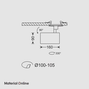 چراغ توکار مازی نور مدل هانی 30 وات