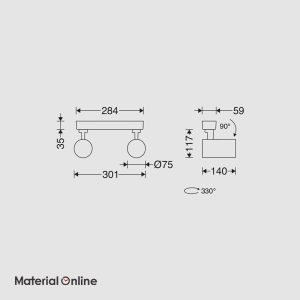 چراغ روکار دوقلو مازی نور مدل هانی 35 وات