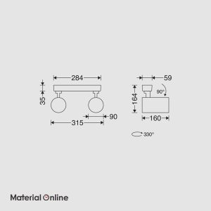 چراغ روکار دوقلو مازی نور مدل هانی 60 وات